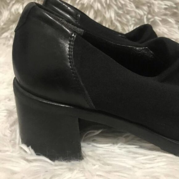 Aquatalia VTG 90s by Raruink sock front leather chunky loafer heel womens 9 - Picture 3 of 5